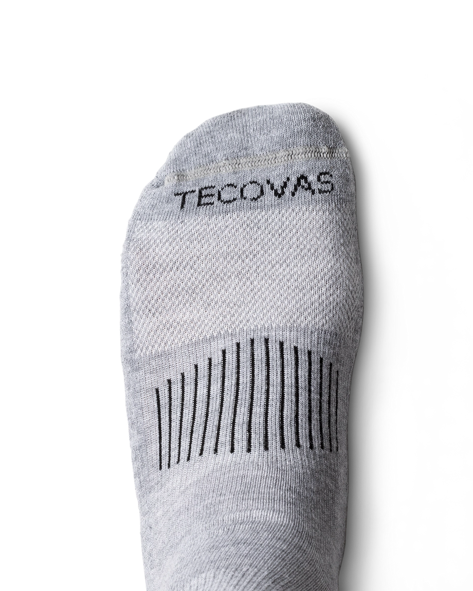 Toe view of Boot Socks - Gray on plain background