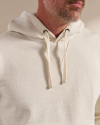 Closeup detail view of Men's Old School Hoodie Sweatshirt - Oatmeal Heather