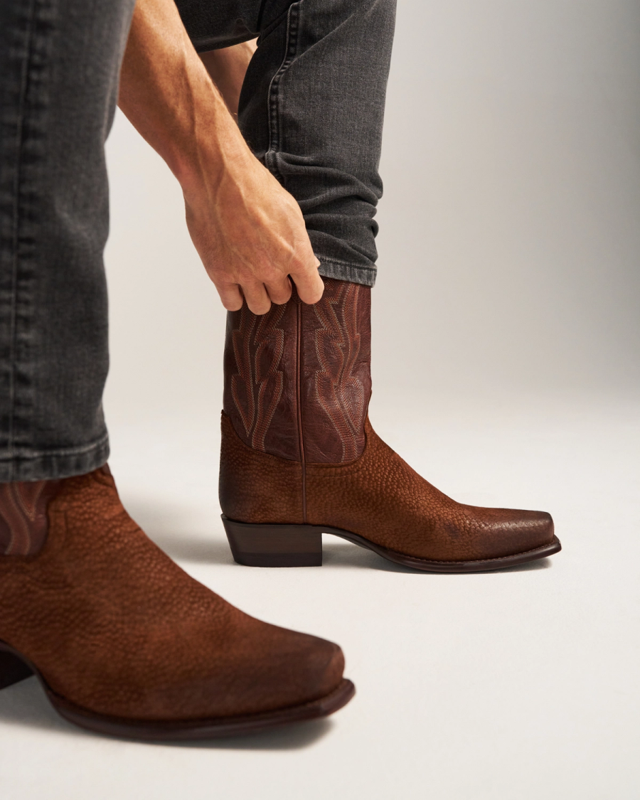 mens brown dress cowboy boots Laredo Men's (62074) 7" Antique Leather Side Zip Traditional Western Or Work The Carlisle Western Boot features a cowhide vamp and 13 corded cowhide shaft Cowboy Boots | Cowgirl &