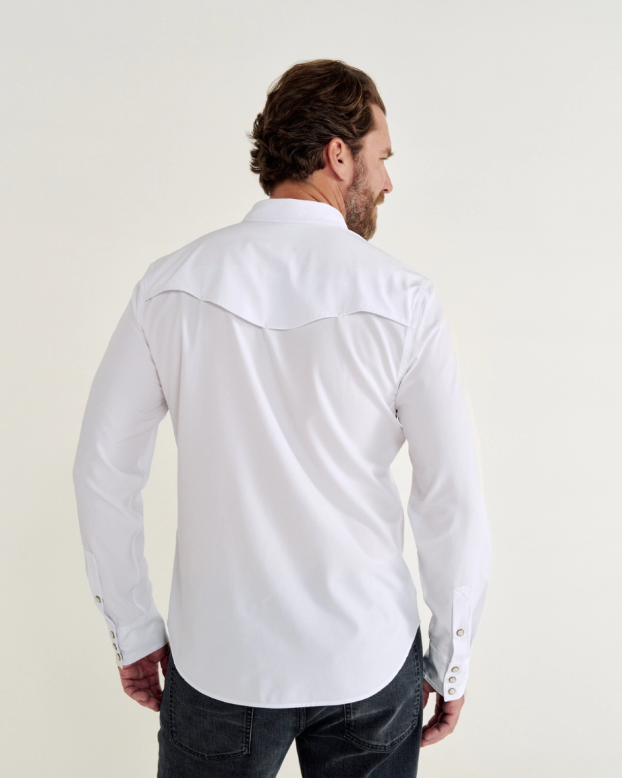 Men's White Pearl Snap Shirt - Performance | Tecovas Men's White Pearl Snap Shirt - Performance | Tecovas