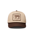 Front view of Soco Patch Five-Panel Trucker - Brown on plain background