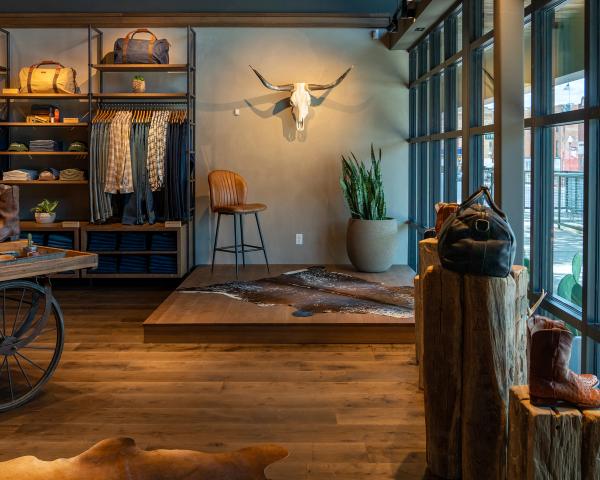 Image of the inside of the Main Street Tecovas Store stage