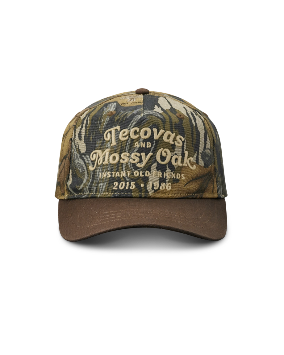 Front view of Tecovas x Mossy Oak Fall Foliage Hat - Mossy Oak Fall Foliage on plain background