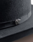 Closeup view of Cattleman Fur Cowboy Hat - Black