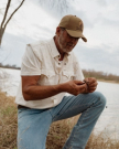 View of Father and Son Fishing Hat - Brown