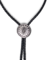 Closeup of the Nickel Bolo Tie in Midnight