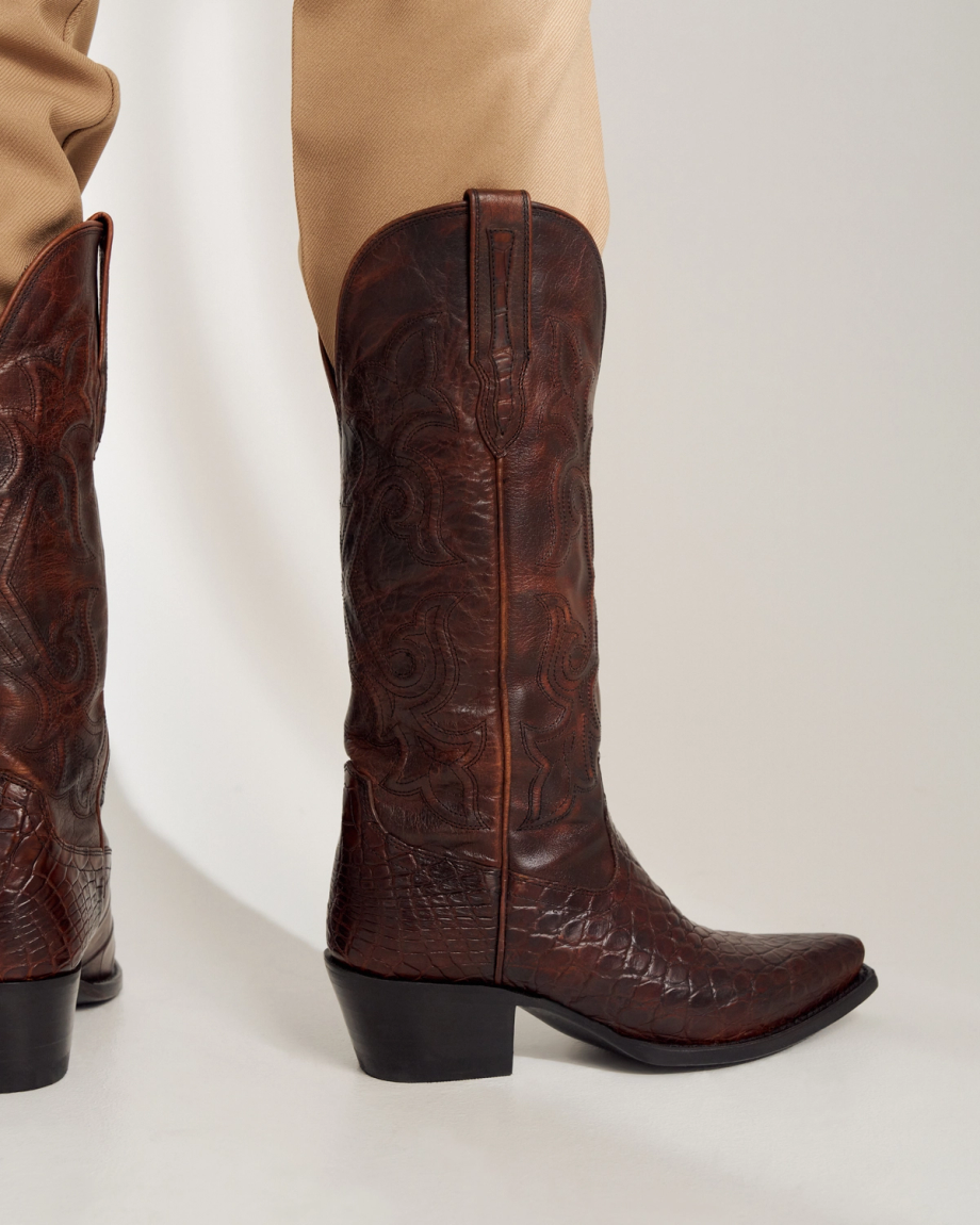 View of Women's Birthday Boot X - Dark Pecan Alligator