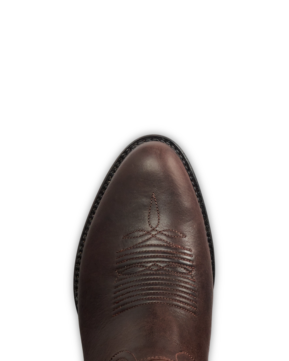 Toe view of The Buck - Clay Goat on plain background