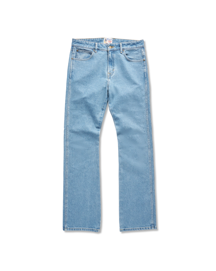 Front view of Men's Modern Bootcut Heritage Denim - Light Blue on plain background