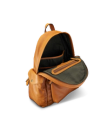 Front view of Men's Leather Backpack - Caramel on plain background