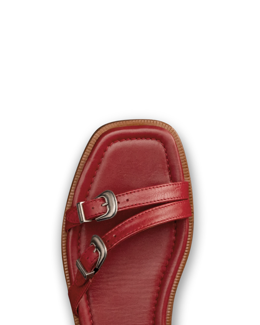 Toe view of The Blakely - Cherry on plain background