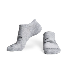Pair view of Ankle Socks - Gray on plain background