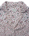 Closeup detail view of Women's Button-Front Short Sleeve Dress - Dusty Pink Ditsy Floral