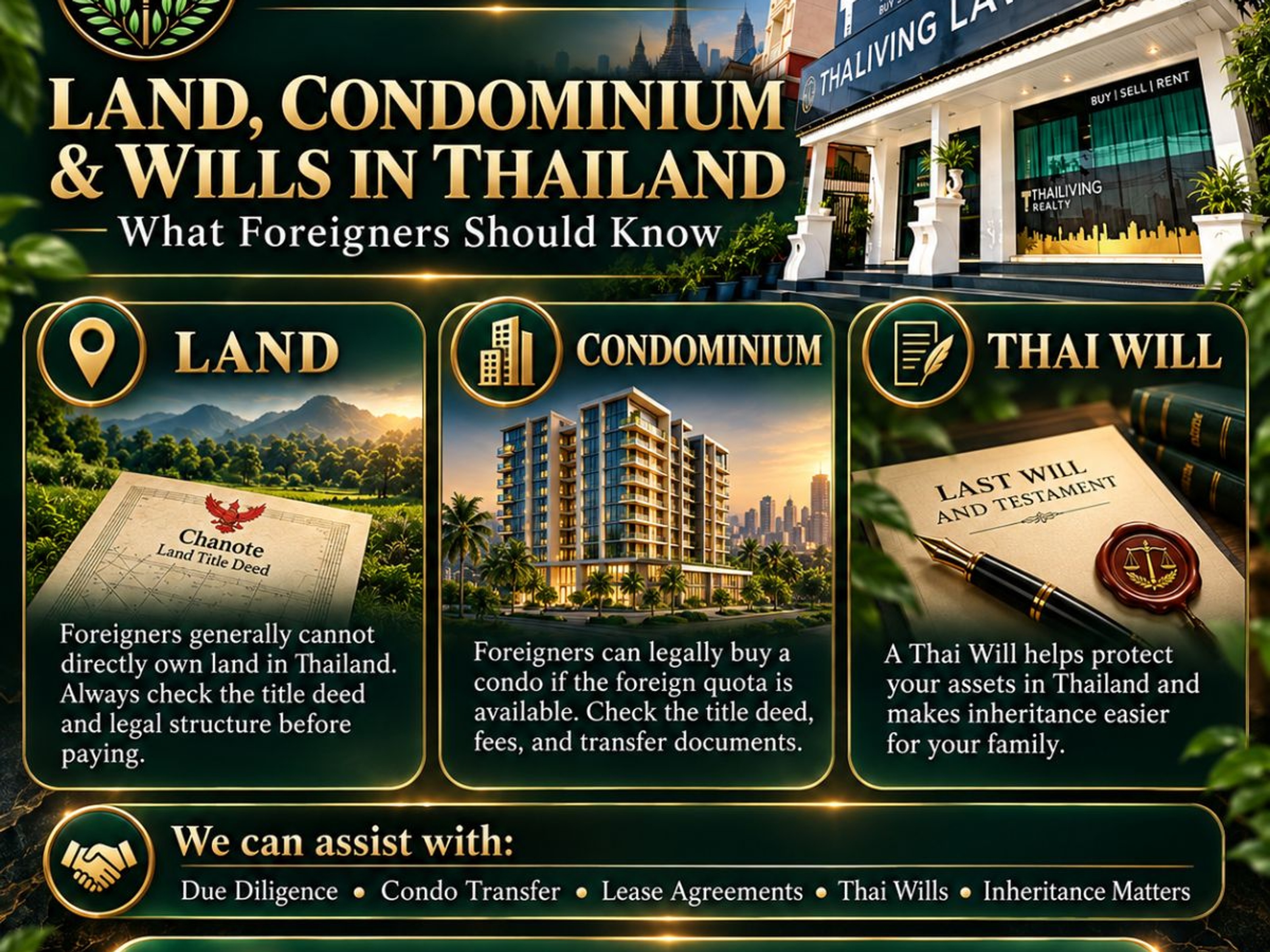 Land, Condos & Wills: Key Facts for Foreigners