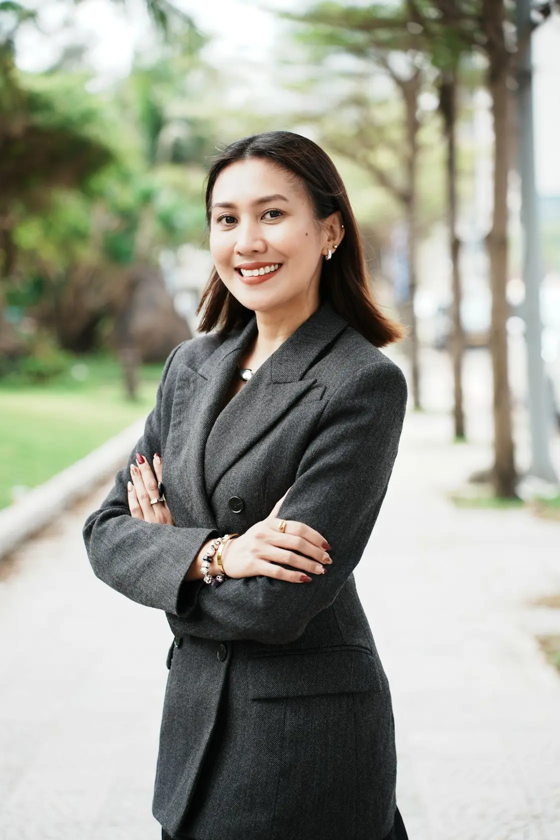 Confident woman making a strong personal impression