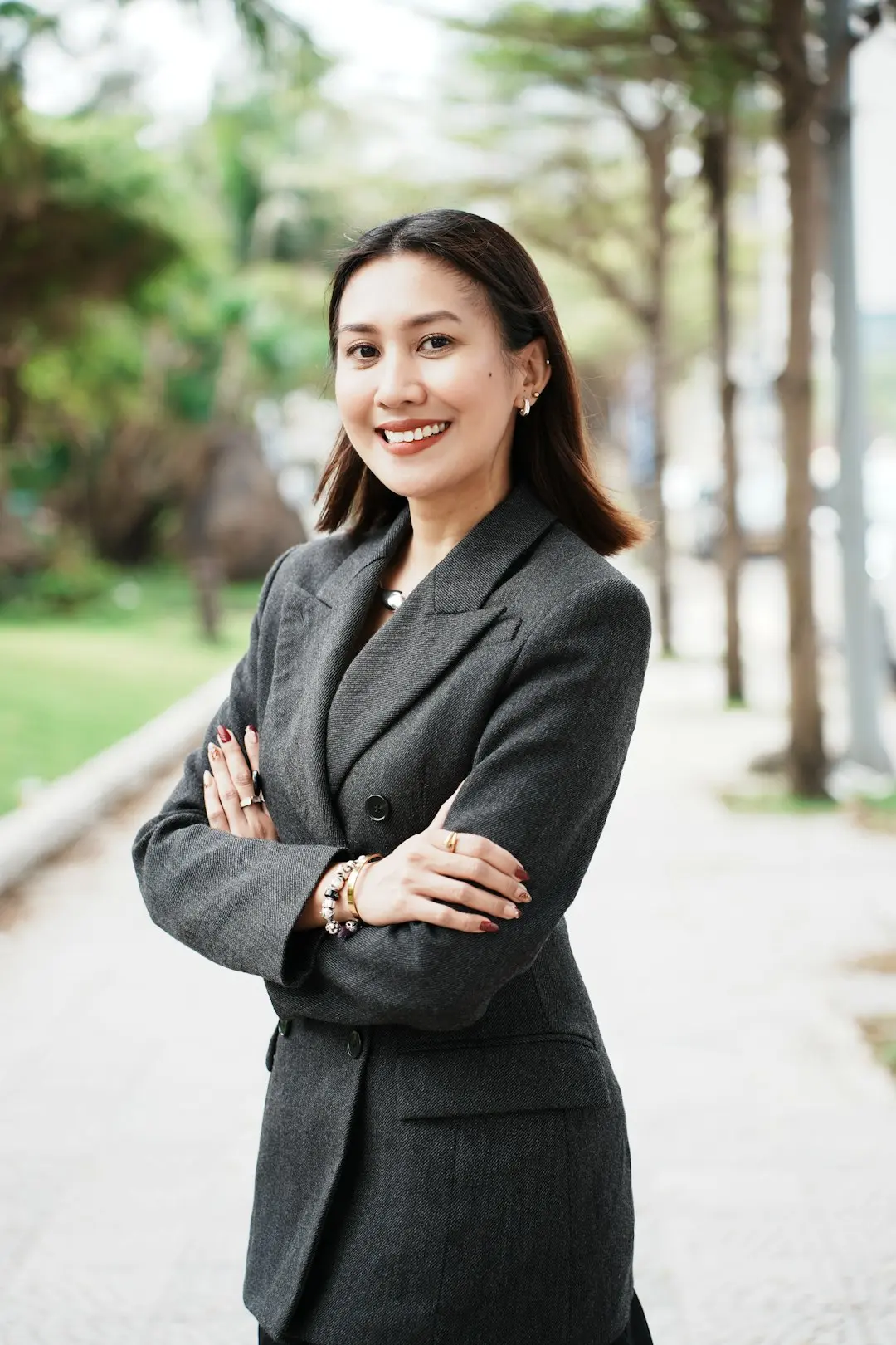 Confident woman making a strong personal impression