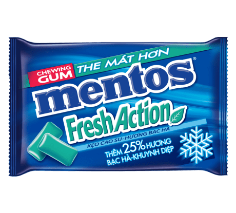 Sing Gum Mentos Fresh Action vỉ 11.2 g