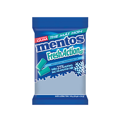 Sing Gum Mentos Fresh Action gói 40 viên