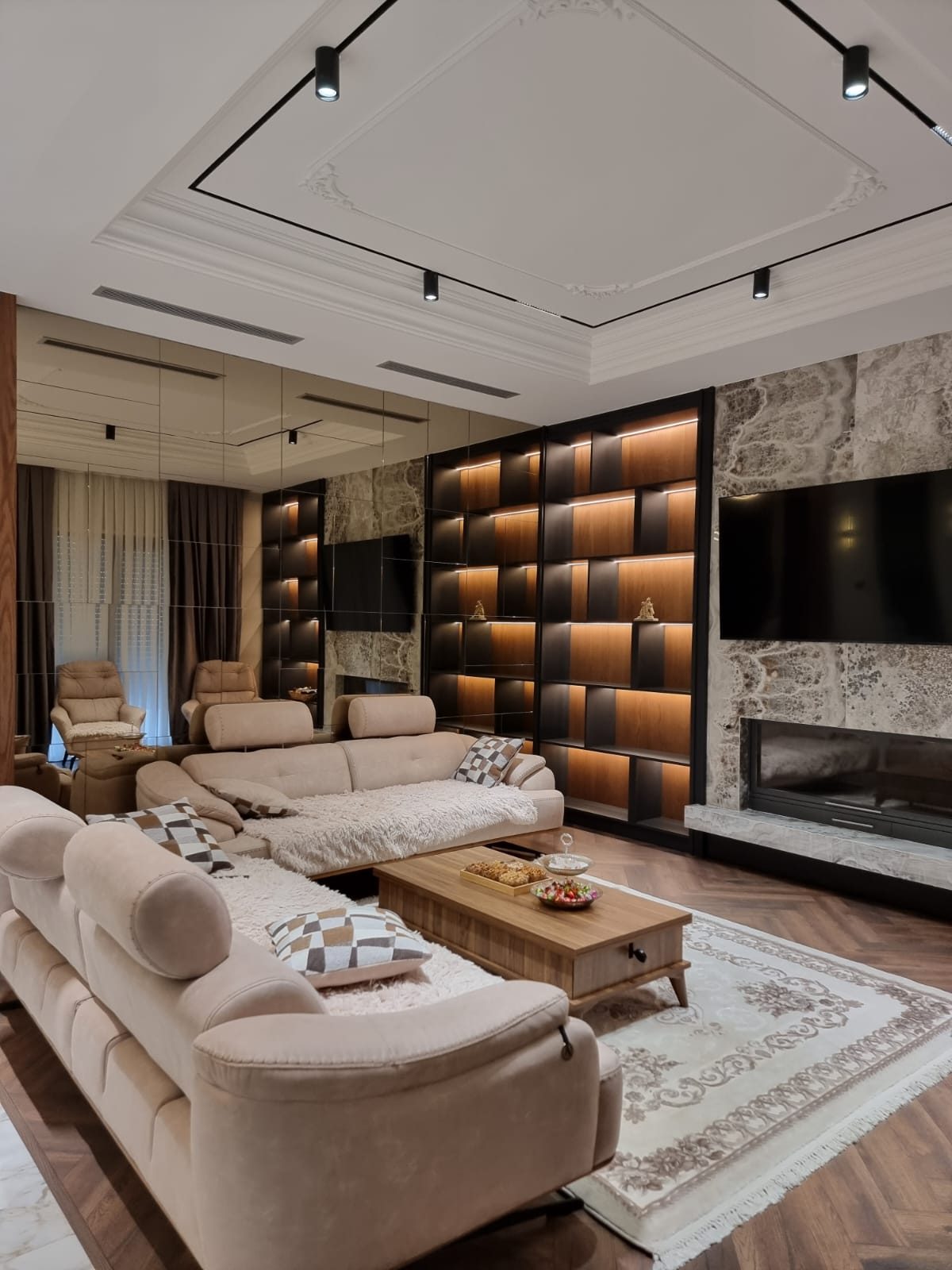 Layered living room interior of Luxury Villa