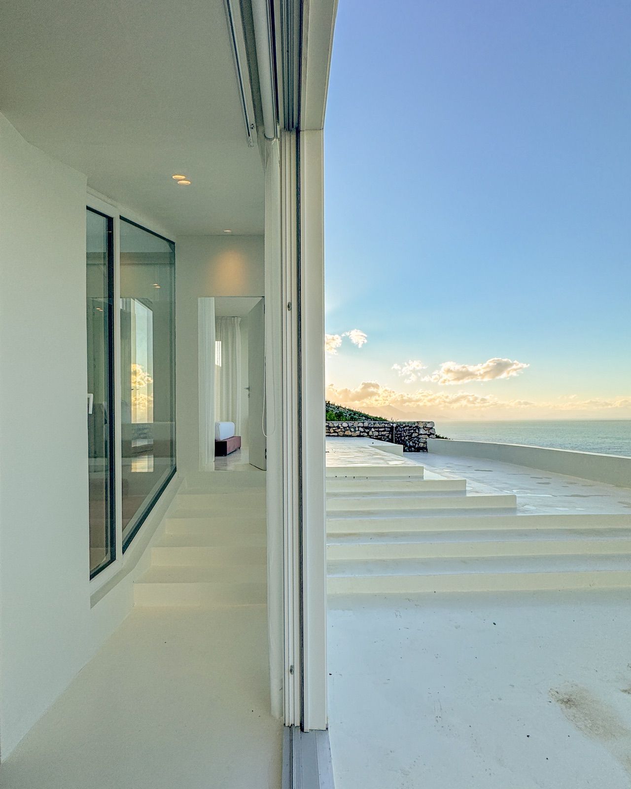 Interior and coastal threshold at Escape Villa II by Habitat Architecture