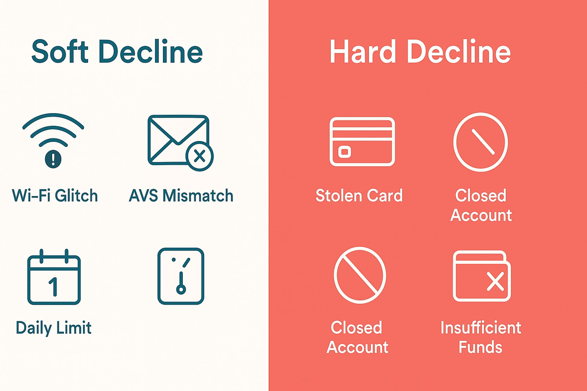 Hard vs soft declines info graphic
