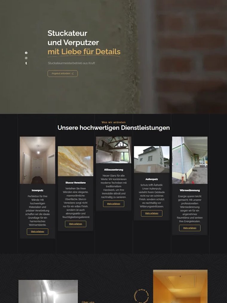 Webseite von Meister Stuckateure