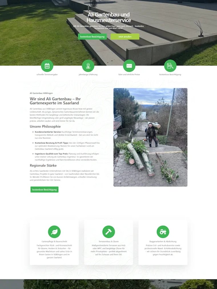 Webseite von Ali Gartenbau
