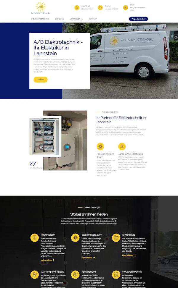 Webseite von Elektrotechnik AB