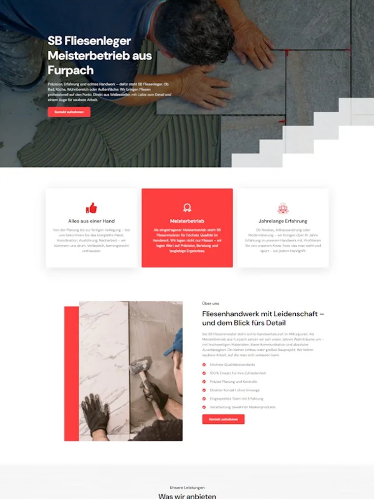 Webseite von SB Fliesenmeister