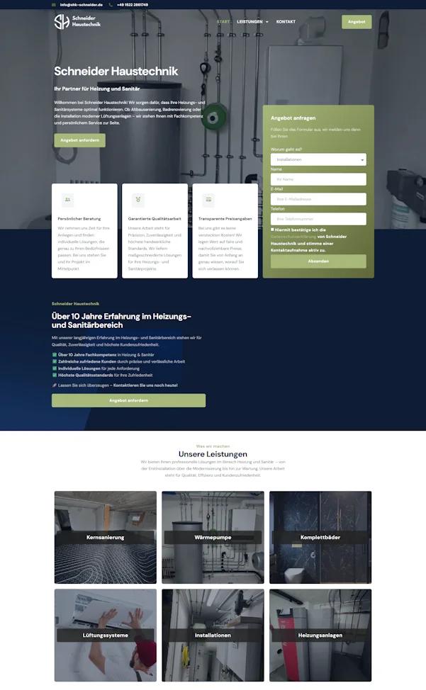 Webseite von Schneider Haustechnik