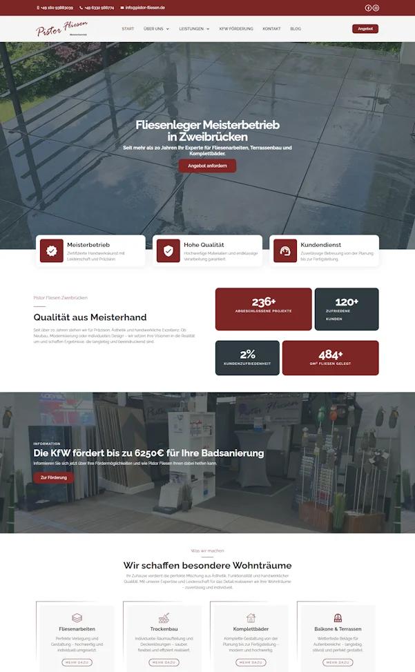 Webseite von Pistor Fliesen