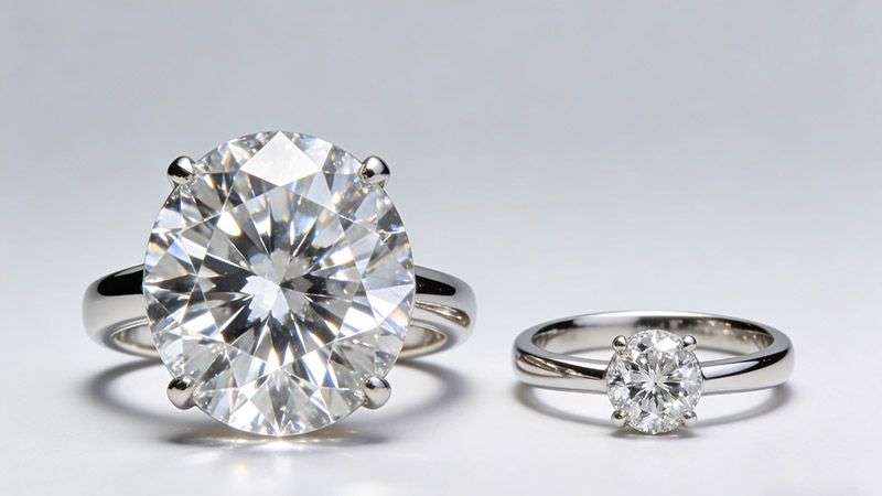 Choosing moissanite engagement rings means you can have larger carat sizes.