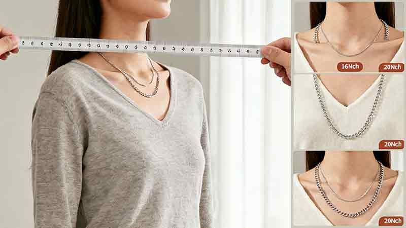 The standing test simulates the actual state of the necklace when worn