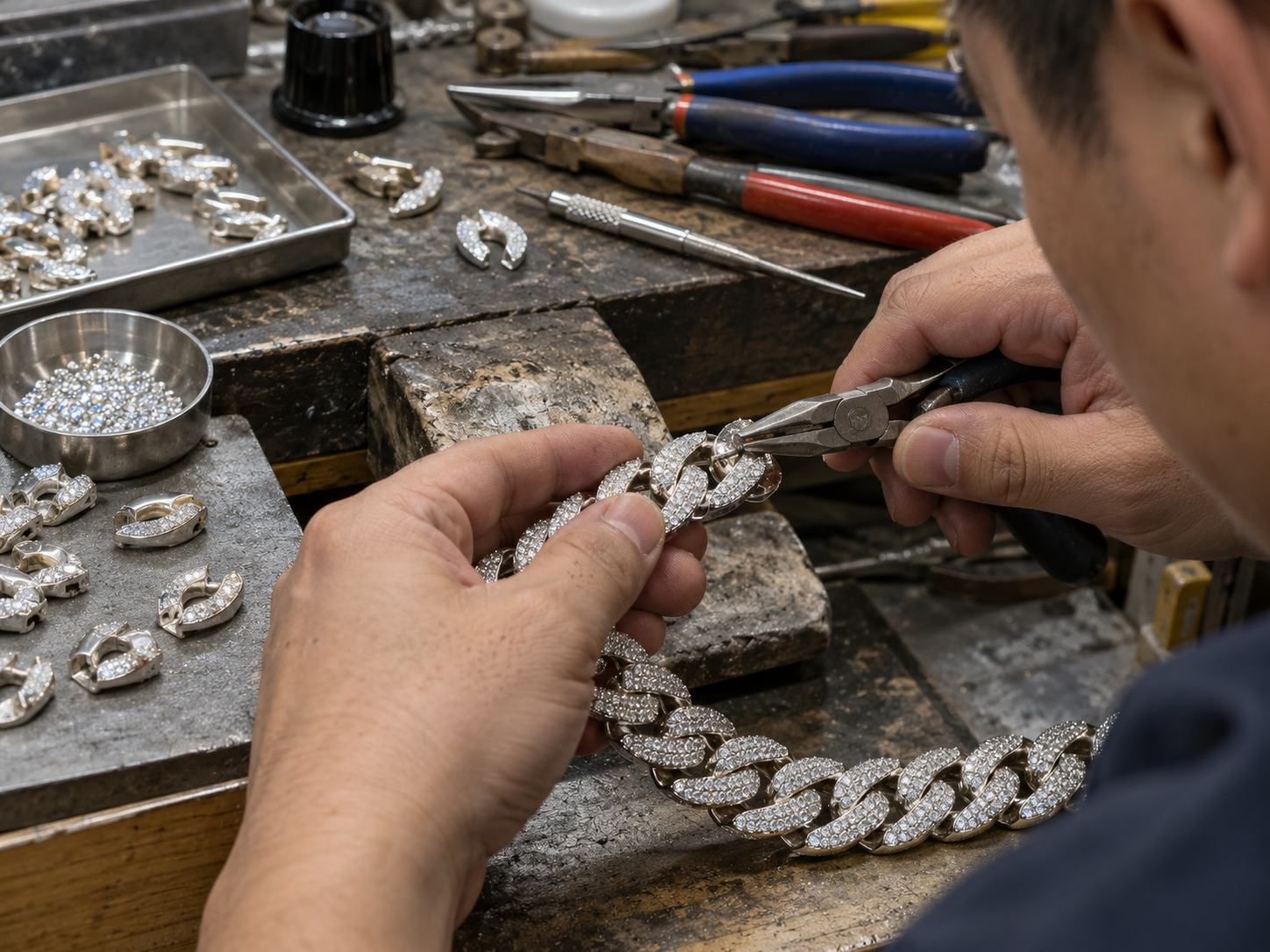 protecting the stone settings and prongs from damage during the assembly process.