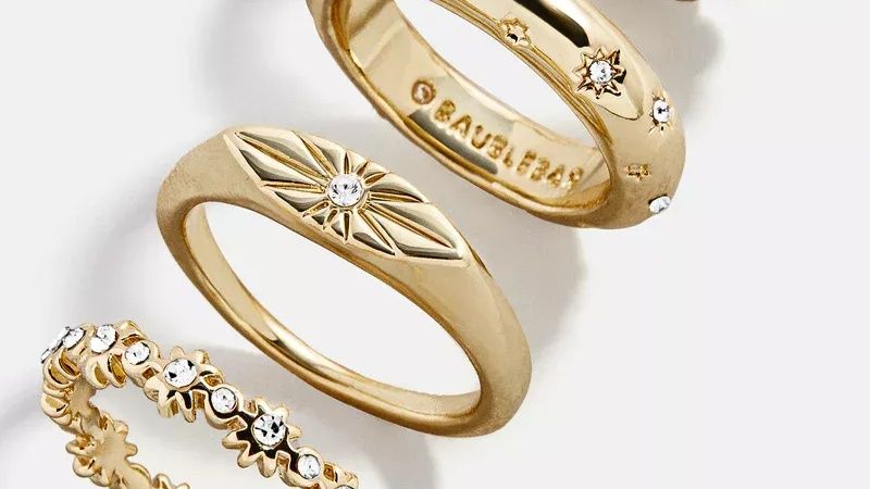 Dainty sterling silver rings worn in layers are widely trending.