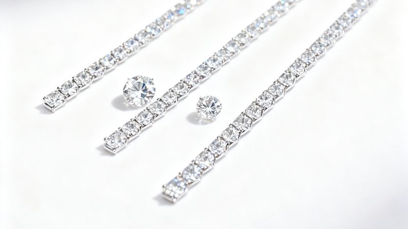 A tennis bracelet with 1-2 carats of diamonds is enough
