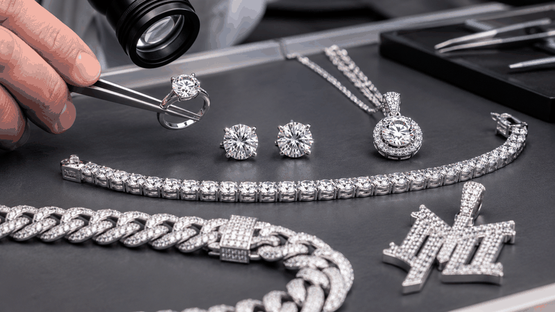 Real moissanite quality should be checked inside the finished jewelry, not only as a loose stone
