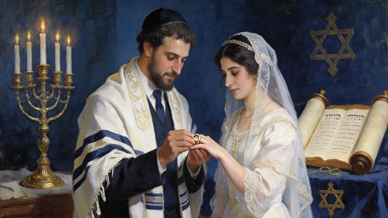 setting a ring tradition. After that, married couples always wore a ring like a braided wire on their index finger.