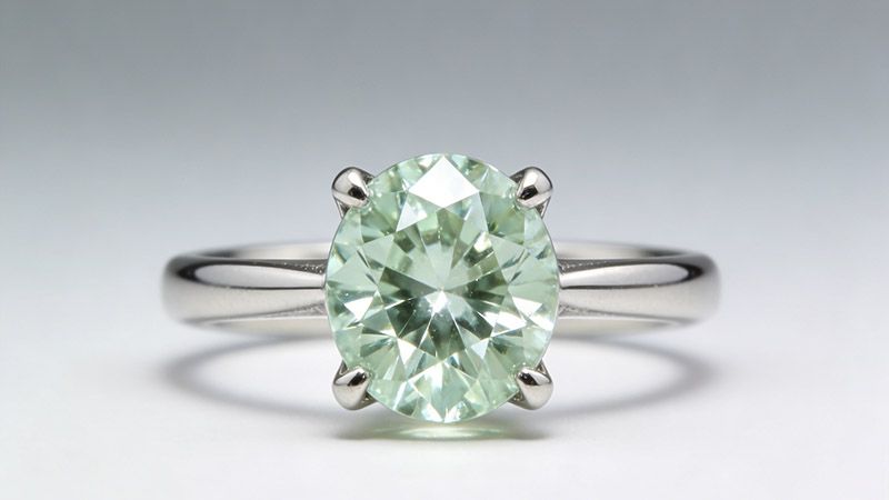 Goshenite, a colorless type of beryl. This serves as a subtle diamond imitation for simple engagement rings.