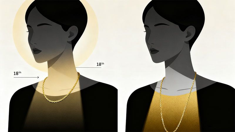 The length of the necklace determines where the focus naturally falls