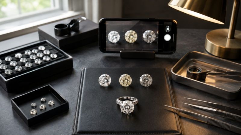 A 4 carat stone is large, so yellow or gray tone becomes more visible than it would on smaller stones