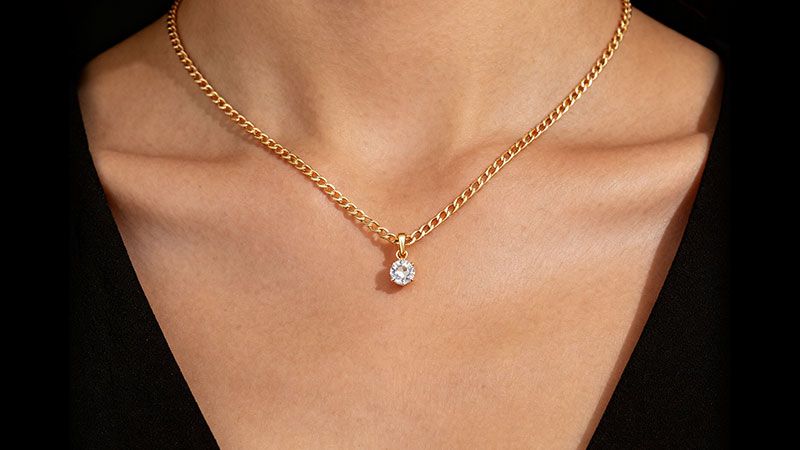 A light pendant with a thin chain is best