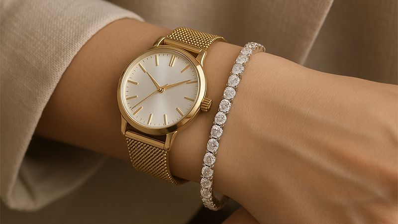 Tennis chain watch enhances beauty