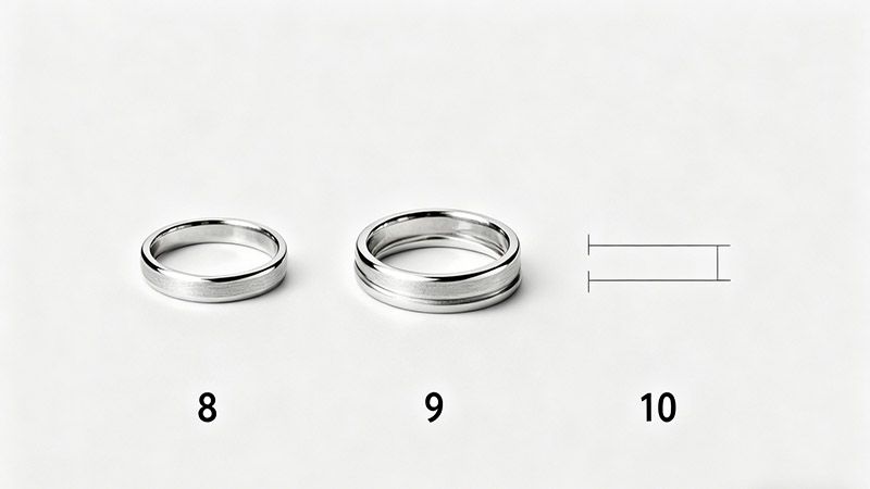 Ring sizes for men vary.