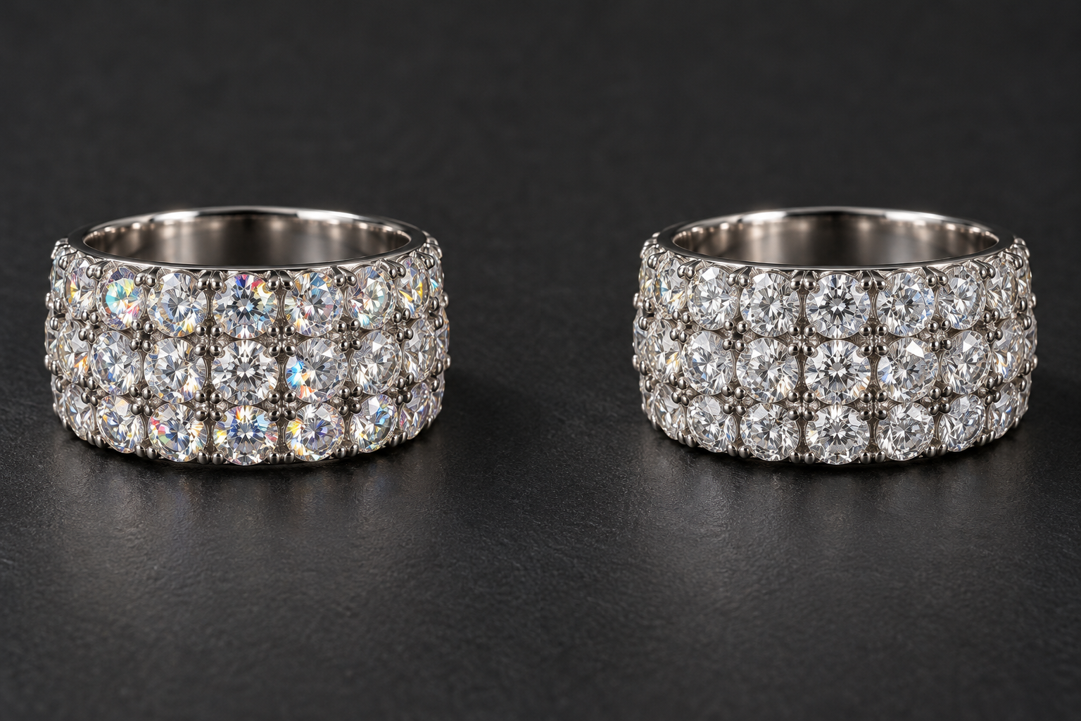 Moissanite vs CZ rings