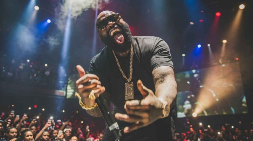 Rick Ross is known for his oversized statement jewelry pieces, often featuring large pendants
