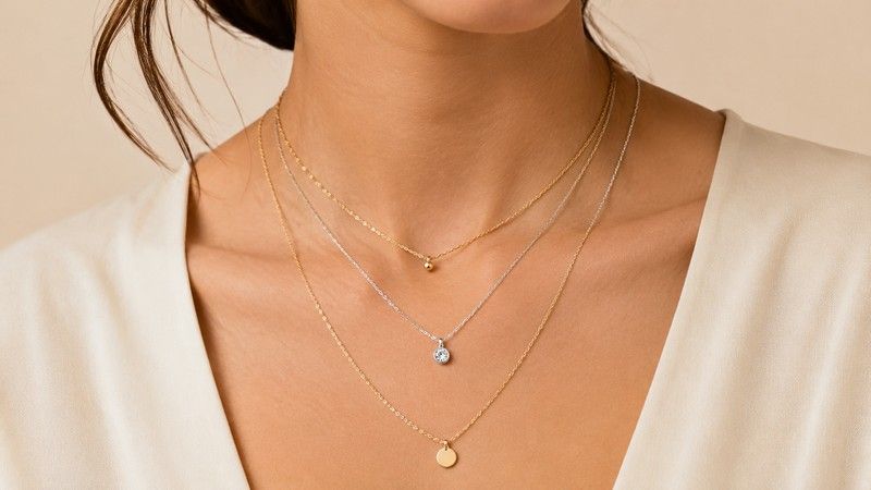 Necklace layering works best when color is only one of several