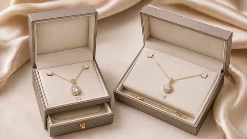Pendant jewelry boxes should keep the pendant centered while providing enough