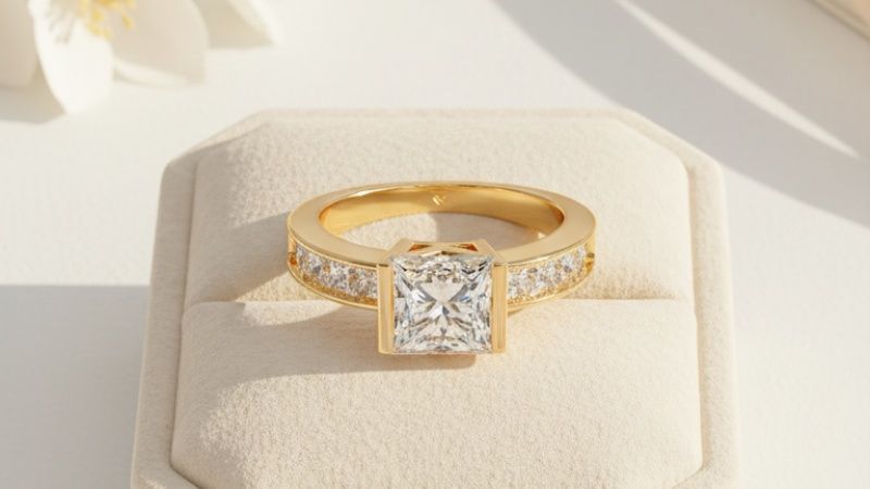 It is best to avoid heavy or competing statement pieces near the engagement ring.