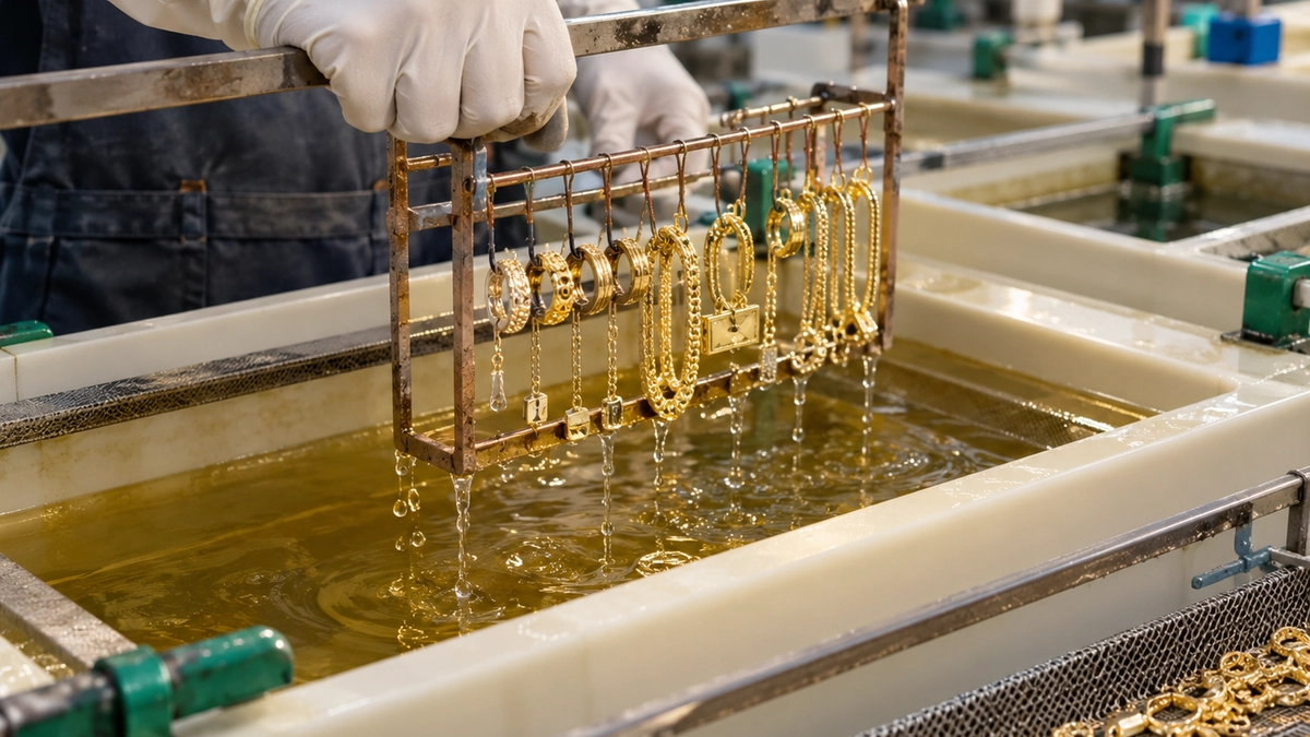 Jewelry plating process for custom jewelry manufacturing